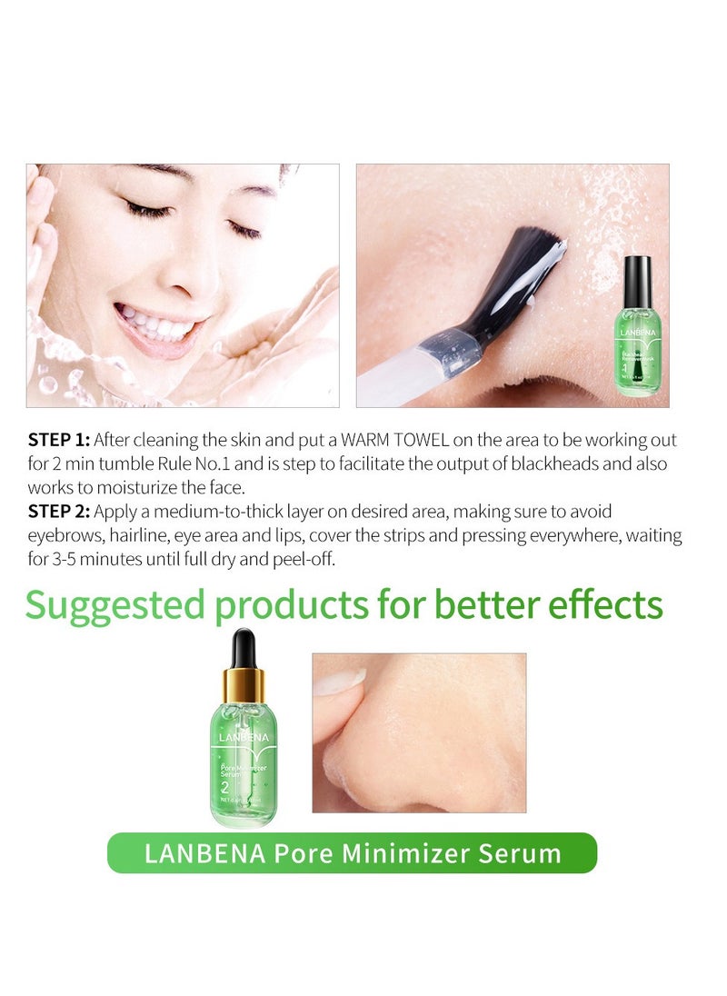LANBENA - Blackhead Remover Mask, Blackhead Remover Mask Peel Off Blackhead Mask 2 in 1 Green Tea Oil Blackhead Removal 100 Pcs Blackhead Remover Mask for Pores, Nose, Chins & Face - Image 1