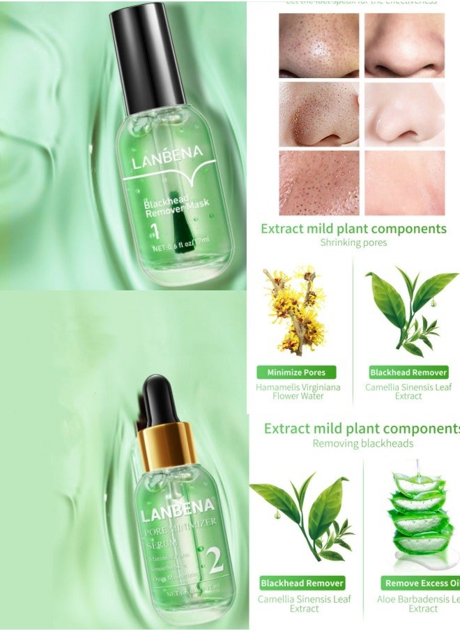 LANBENA - Blackhead Remover Mask, Blackhead Remover Mask Peel Off Blackhead Mask 2 in 1 Green Tea Oil Blackhead Removal 100 Pcs Blackhead Remover Mask for Pores, Nose, Chins & Face - Image 1