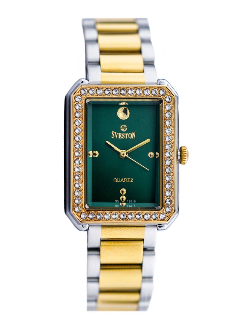 Sveston - Women Omega Analog Quartz Stainless Steel Diamond Watch - 19016 - Image 1