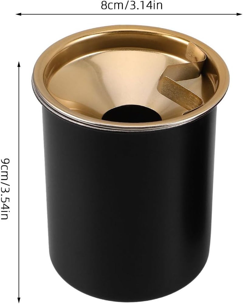 Stainless Steel Outdoor Ashtray with Lid 2pcs Windproof Smokeless Cigarette Ash Holder for Patio Home Office Indoor Use - Image 2
