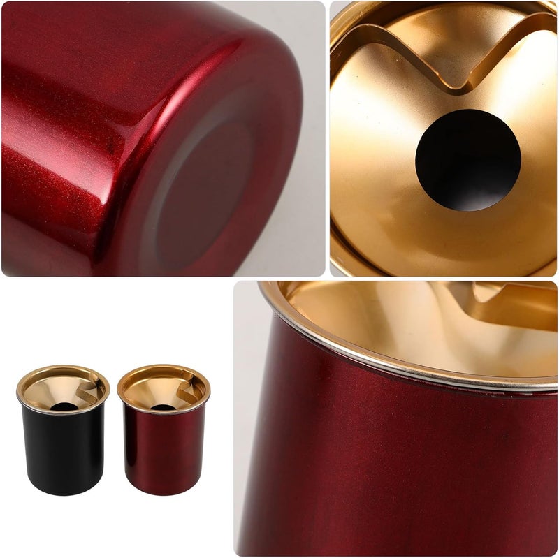 Stainless Steel Outdoor Ashtray with Lid 2pcs Windproof Smokeless Cigarette Ash Holder for Patio Home Office Indoor Use - Image 3