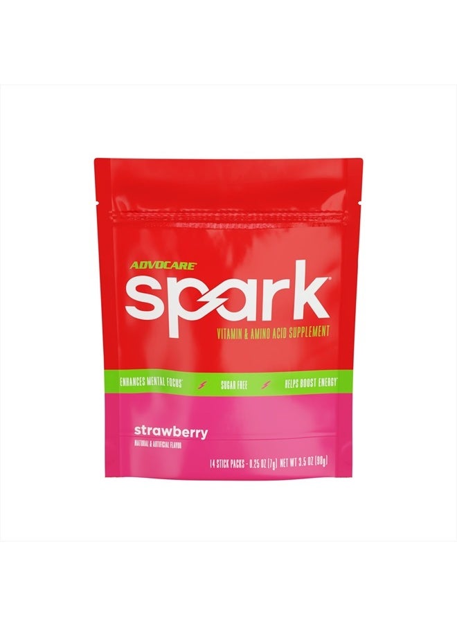 AdvoCare - Strawberry Spark Energy, Vitamin & Amino Acid Supplement, 14 Packets - Image 1