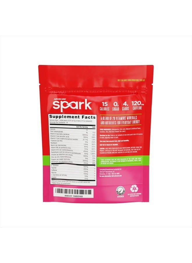 AdvoCare - Strawberry Spark Energy, Vitamin & Amino Acid Supplement, 14 Packets - Image 1