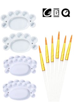 GBQ 4PCS Paint Tray 6PCS Paint Brush Painting Art Supplies for Student Artist Painting Beginners  - Image 1
