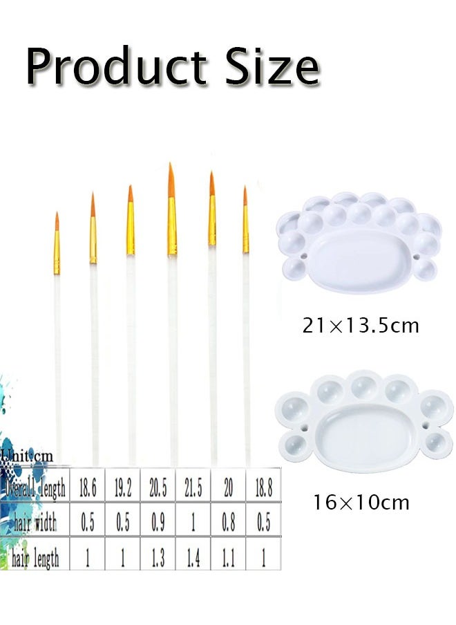 GBQ 4PCS Paint Tray 6PCS Paint Brush Painting Art Supplies for Student Artist Painting Beginners  - Image 2
