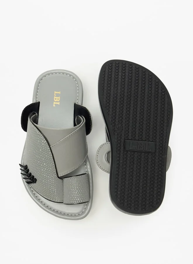 LBL by Shoexpress Boys Textured Slip-On Arabic Sandals with Toe Loop Closure