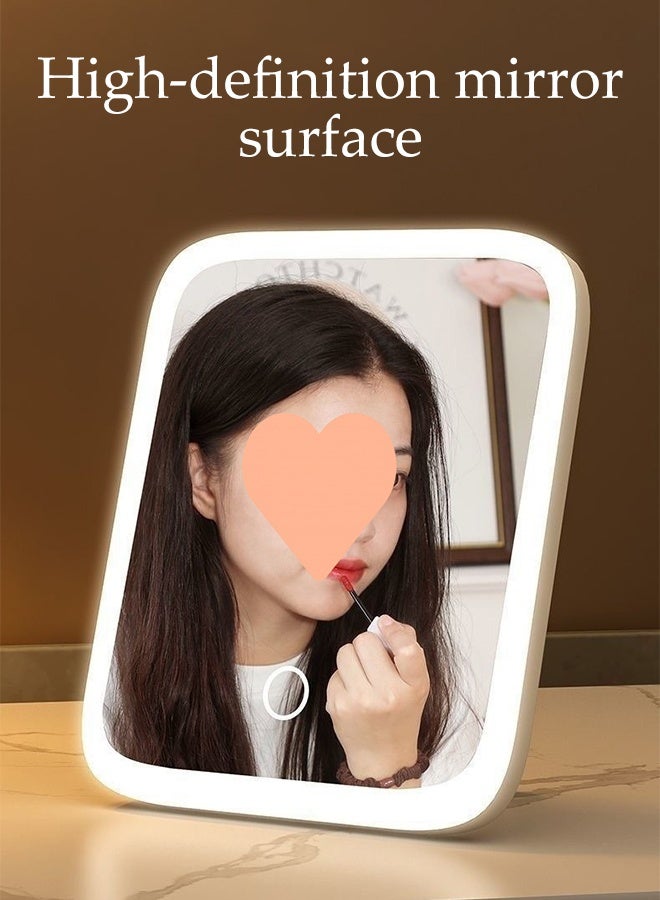 DUNISO Rechargeable Makeup Mirror with LED Light,3 Lighting Modes,Portable and Foldable Cosmetic Mirror,Dimmable Touch Screen,for Vanity Desk Table top, Bedroom - Image 3