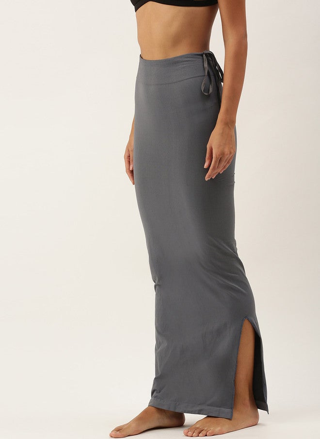 Red Rose RedRose Women Grey Microfiber Saree Shapewear with Elasticated Waistband - Image 2