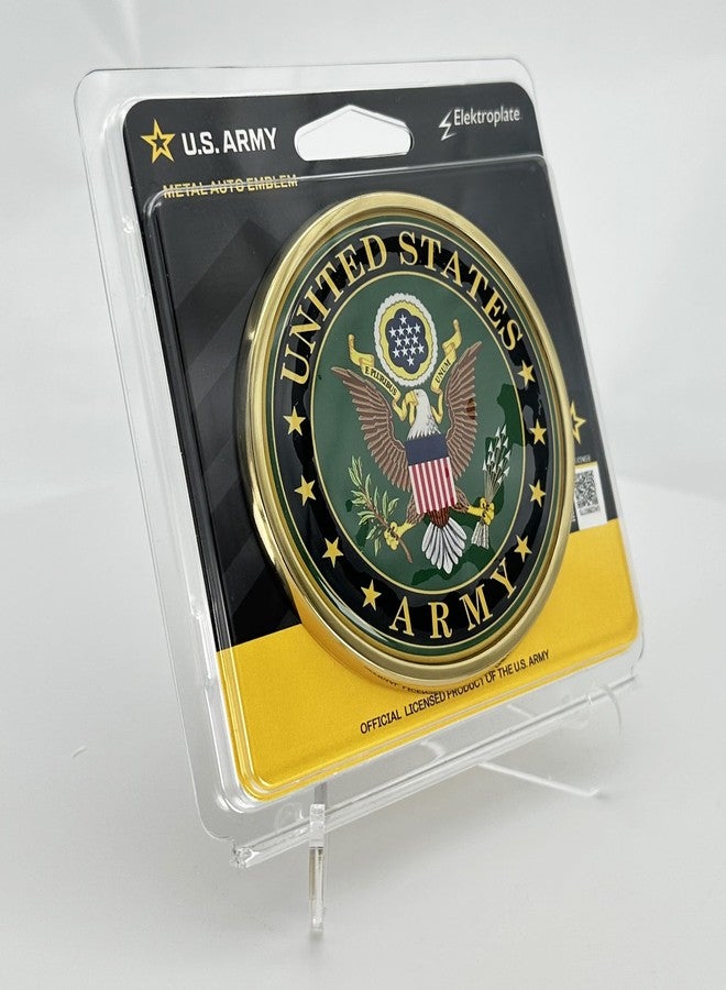 Elektroplate Officially Licensed United States Army Crest Gold Frame Small All Metal Emblem for Cars | Universal Fit at 3.0" x 3.0" | Weatherproof - Image 5