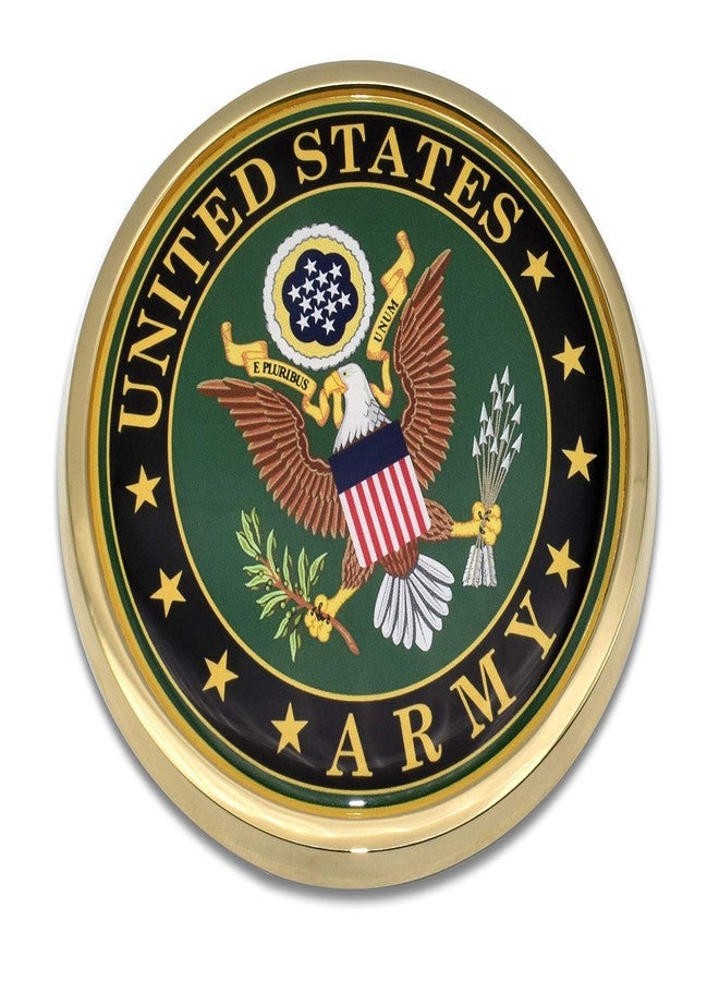 Elektroplate Officially Licensed United States Army Crest Gold Frame Small All Metal Emblem for Cars | Universal Fit at 3.0" x 3.0" | Weatherproof - Image 4