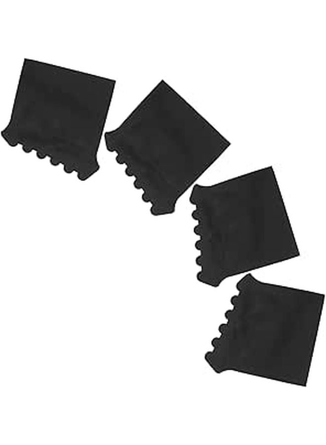 4 قطع أغطية استبدال أقدام سلم مطاطية سوداء مقاومة للانزلاق متينة بتصميم عظم الرنجة - Image 1