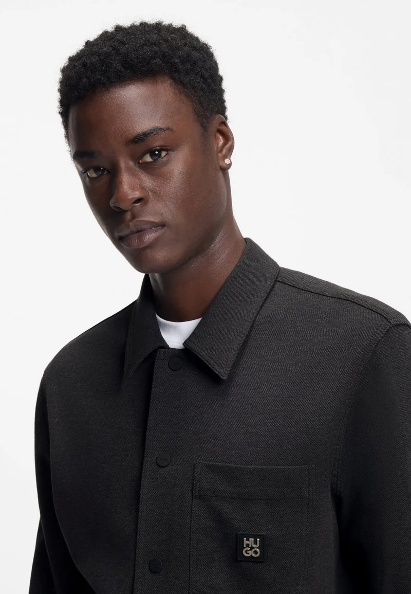 HUGO Oversized-fit shirt in a cotton blend