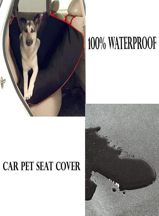 ShopBuy Waterproof Car Hammock Rear Seat Cover for Pets - 55 x 59 Inches (Black Red Rear) - Image 3
