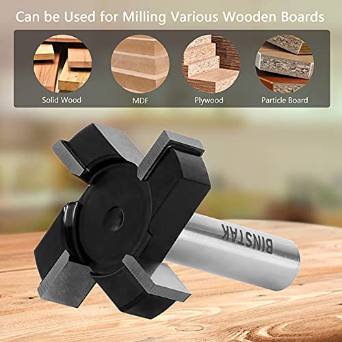 BINSTAK CNC Spoilboard Surfacing Router Bit 1/2" Shank, Slab Flattening Router Bit Carbide Planer Router Bits Wood Milling Cutter Planing Tool Woodworking Tools by BINSTAK - Image 4