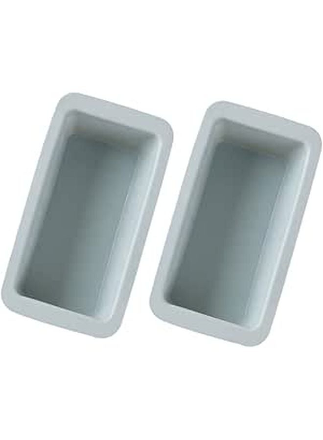 2pcs Blue Rectangular Silicone Baking Mold Nonstick Loaf Pan for Bread Cake Toast - Image 1