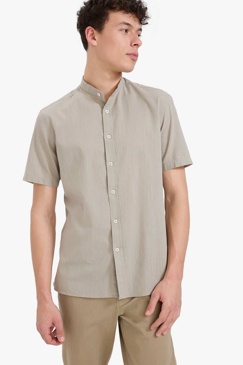DeFacto Man Regular Fit Cotton Summer Short Sleeve Shirt - Image 3