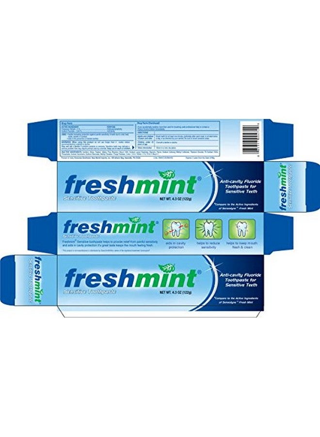 Freshmint Fresh Mint Sensitive Fluoride Anticavity Toothpaste For Sensitive Teeth 4.3 Ounces (122G) - Image 3