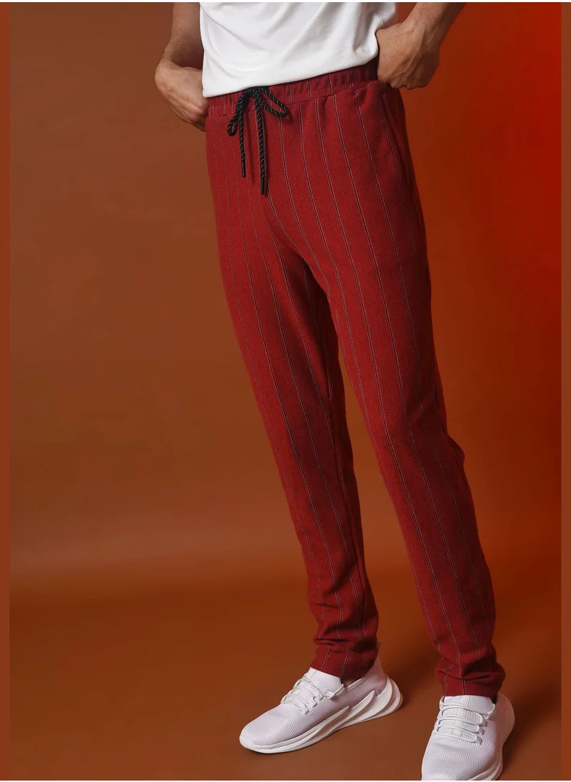 Campus Sutra Striped Track Pants