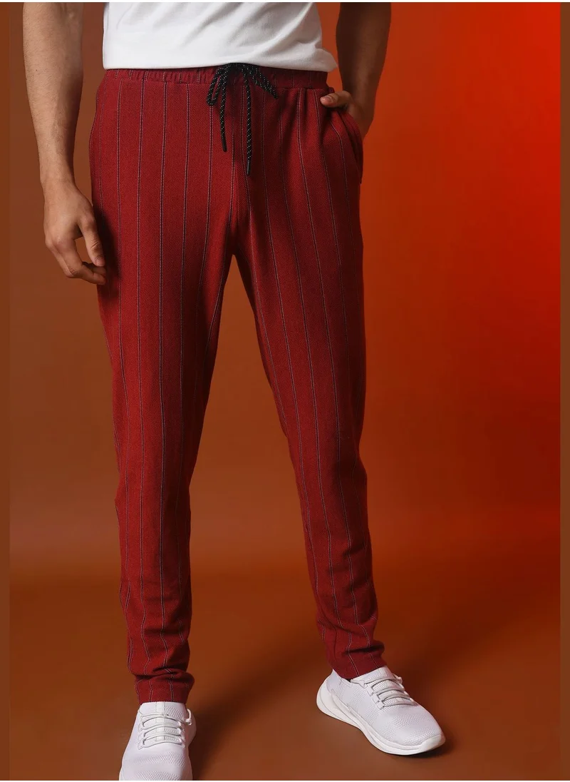 Campus Sutra Striped Track Pants