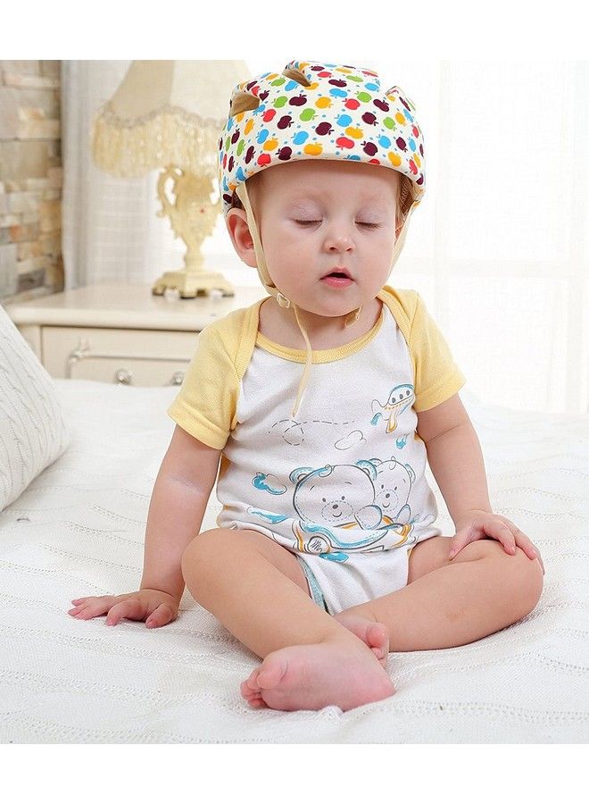 DearJoy Baby Safety Helmet With Corner Guard Used As Baby Head Protector + Kneepads (Apple Print)Pack Of 1 Multicolor - Image 3