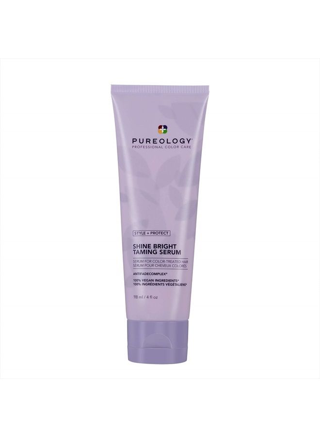 PUREOLOGY Style + Protect Shine Bright Taming Serum | For Color-Treated Hair | Shine-Enhancing, Smoothing Hair Serum | Sulfate-Free | Vegan | Updated Packaging | 4 Fl. Oz. | - Image 1