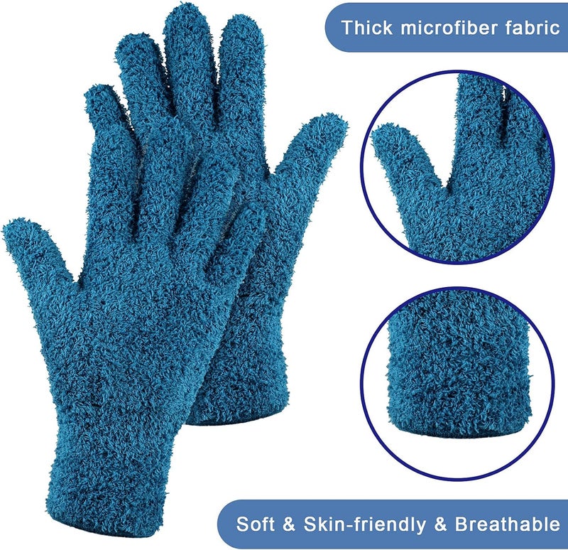 Bencailor 6 Pairs Microfiber Dusting Gloves, Dusting Cleaning Gloves Microfiber Gloves for Plants House Blinds Car Dust Mitt - Image 5