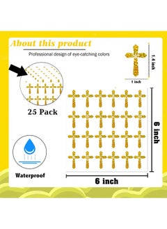 Well Tile 600 Pcs Kids Crosses Stickers Vinyl Art Decor Sticker Gold Jesus Christian Stickers Religious Cross Stickers Vinyl Art Decor For Church Classroom Party Favor Scrapbooking Calendars Stickers  - Image 4