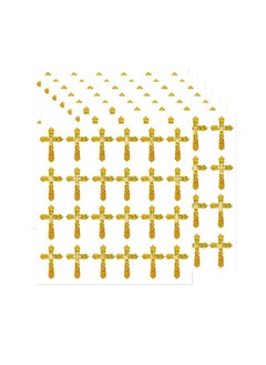 Well Tile 600 Pcs Kids Crosses Stickers Vinyl Art Decor Sticker Gold Jesus Christian Stickers Religious Cross Stickers Vinyl Art Decor For Church Classroom Party Favor Scrapbooking Calendars Stickers  - Image 1