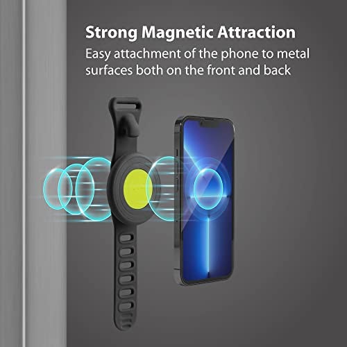 BONE Magnetic Fitness Phone Mount, MagSafe Phone Holder for Workout & Gym, Scratch-Free Silicone Strap with Anti-Slip Design, Universal Sport Phone Carrier for Most Smartphones (with Magnetic Sticker) - Image 3
