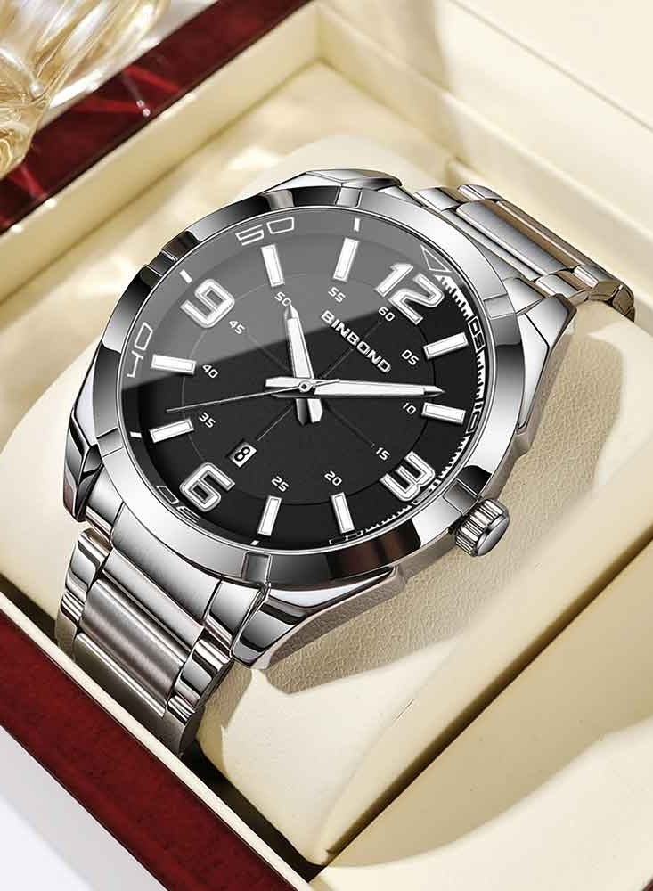 بينبوند ساعة يد رجالية كاجوال عصرية من الكوارتز مقاومة للماء ومضيئة ورياضية للأعمال - Image 1