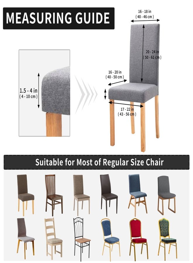 Easy-Going غطاء كرسي طعام مقاوم للماء 100% سهل الاستخدام مجموعة من 2، غطاء كرسي بارسون جاكار قابل للتمدد قابل للإزالة قابل للغسل لحماية الكراسي في المنزل، المطعم، الحفلات (كبير جداً، أخضر رمادي) - Image 5