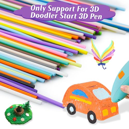 Diteryy 205 Pcs 3D Pen Printer Filament Refill for Start 3D Pen,25 Colors 2.5mm Thick Low Print Temperature PCL Filament Only Fit for 3Doodler Pens,Each Length 6 Inch - Image 2