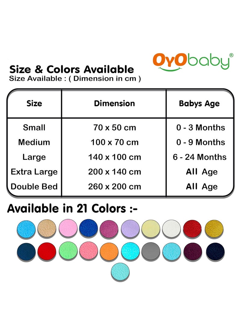 OYO BABY - OYO BABY 100% Waterproof Polycotton Toddler Baby Dry Sheet, Extra Absorbent Infant Bed Sheet for New Born & Toddler Babies, Baby Bed Protector for Toddler Children, Medium Size, 100 X 70 cm, Yellow - Image 1