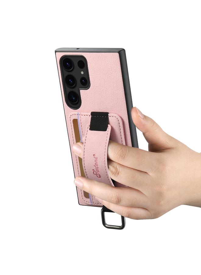 Suteni Case For Samsung Galaxy S23 Ultra 5G H13 Litchi Leather Wrist Strap Wallet Back Phone Case - Image 3