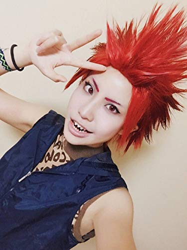 Betonsa Heat Resistant Fashion Short Red Anime Cosplay Wig Synthetic Hair Wigs … - Image 1
