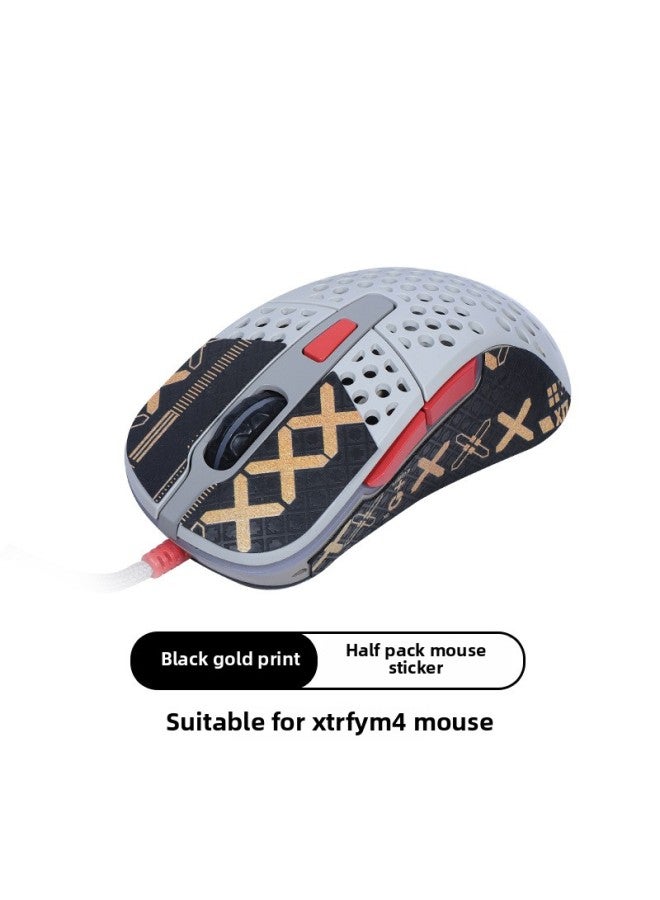 Suitable For XTRFY M42W M4 Anti-slip Sticker Mouse Sticker All-inclusive Sweat-absorbent Anti-sweat Sticker Back Sticker Foot Sticker Side Skirt-Color:[M4] Black Gold Anti-skid Sticker 1 [half Bag-send Clean Cotton]]  - Image 1