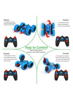 Swift RC Car Toys Remote Control Stunt Car 360 Degree Flips Double Sided Rotating Blue  - Image 4
