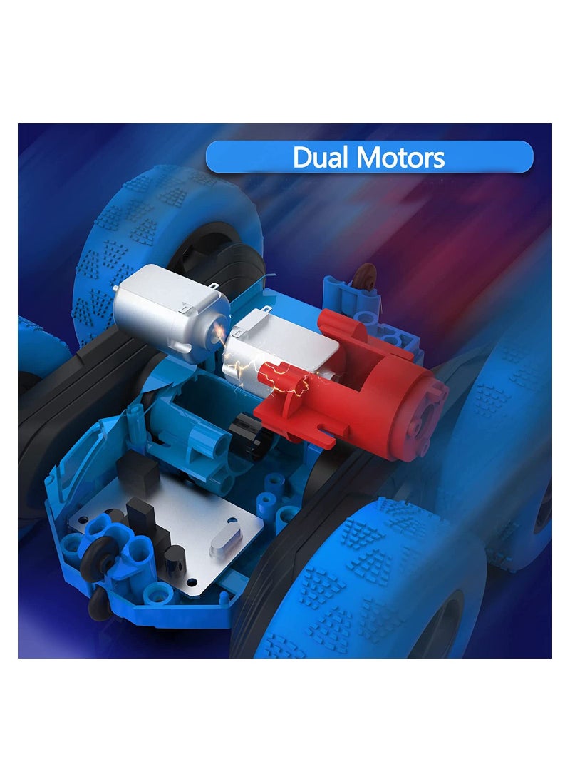 Swift - RC Car Toys Remote Control Stunt Car 360 Degree Flips Double Sided Rotating Blue - Image 1