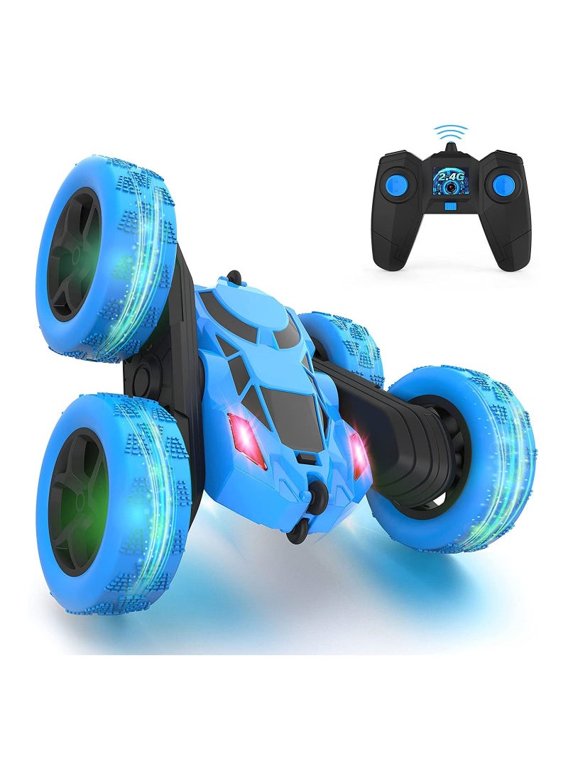 Swift - RC Car Toys Remote Control Stunt Car 360 Degree Flips Double Sided Rotating Blue - Image 1