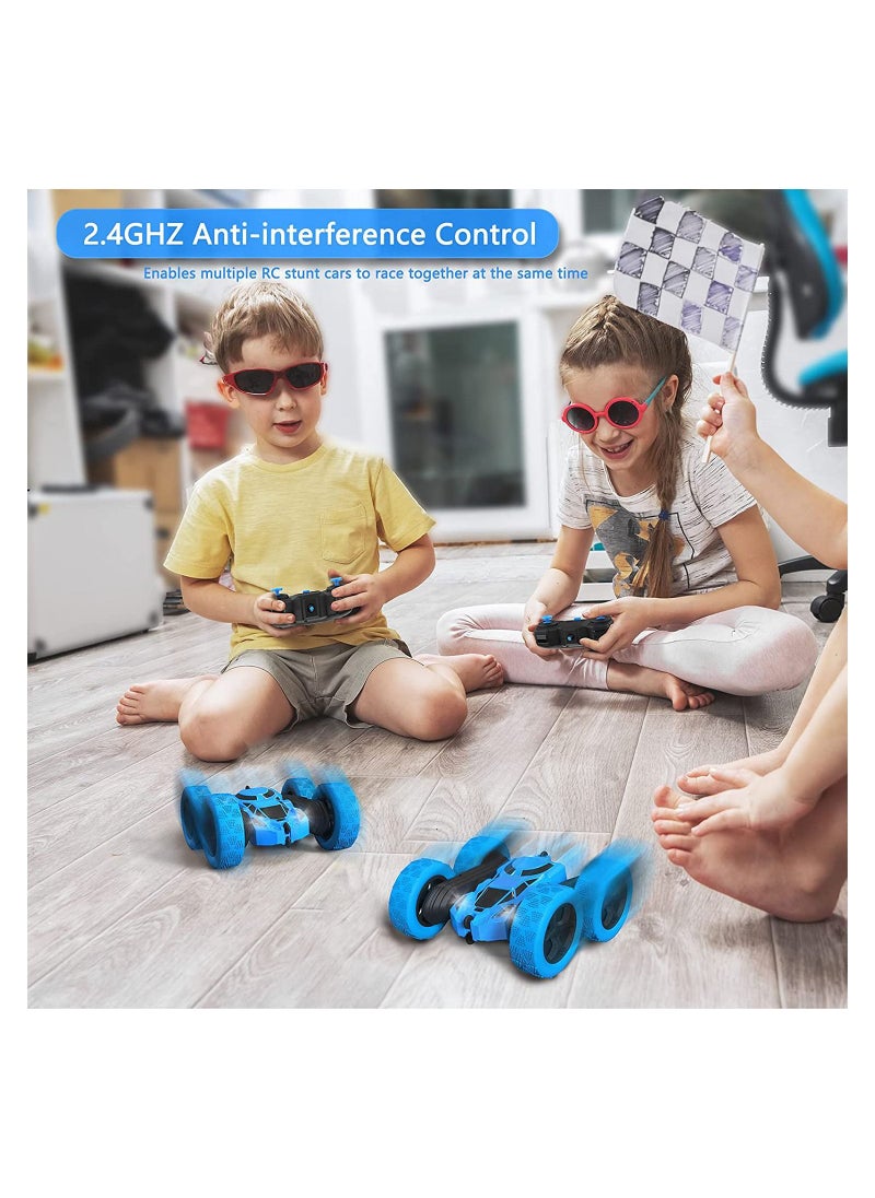 Swift - RC Car Toys Remote Control Stunt Car 360 Degree Flips Double Sided Rotating Blue - Image 1
