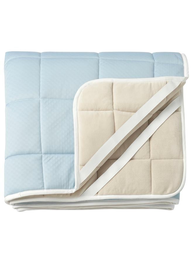 erorex Mattress protector, beige/blue, 160x200 cm - Image 1