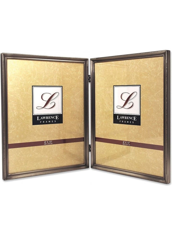 Lawrence Frames Lawrence Frames Bead Border Design, 8x10 Double, Pewter 