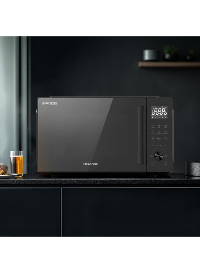 Hisense 34 Liters, Large Microwave Oven and Grill Combo, 1000W, 10 Power Levels, 9 Preset Menus, Anti Bacteria, Ceramic Interiors, Touch Control, H34MOBS10HG 34 L 1200 W H34MOBS10HG black - Image 2