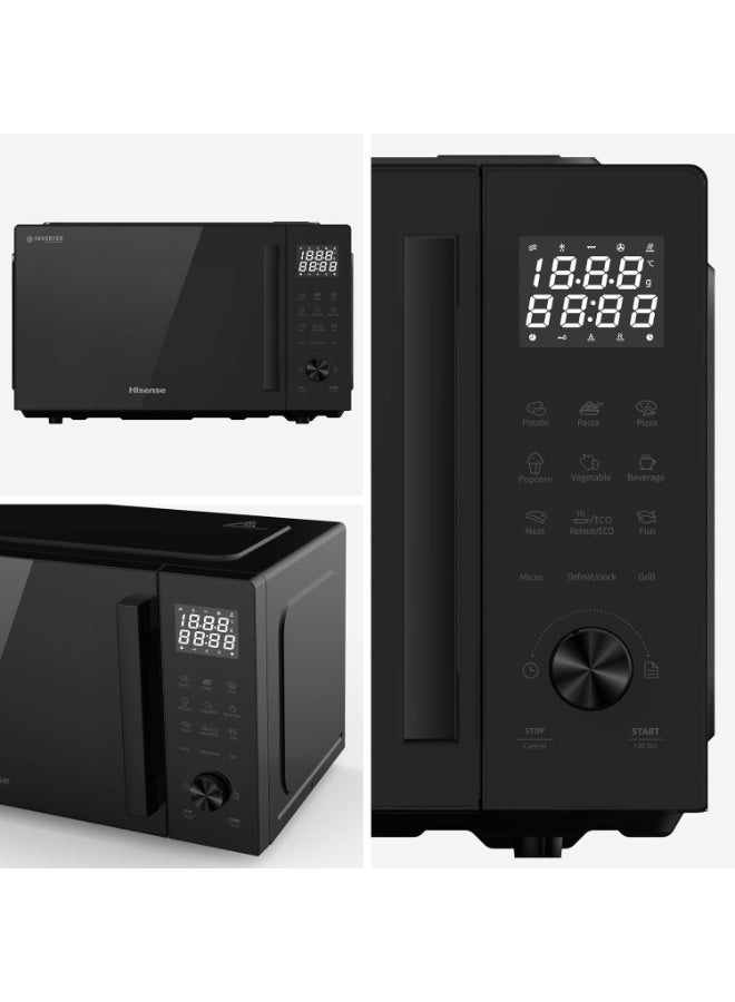 Hisense 34 Liters, Large Microwave Oven and Grill Combo, 1000W, 10 Power Levels, 9 Preset Menus, Anti Bacteria, Ceramic Interiors, Touch Control, H34MOBS10HG 34 L 1200 W H34MOBS10HG black - Image 3