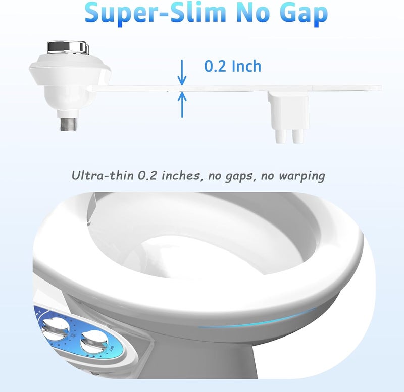 Aünsffer Bidet Attachment for Toilet, Non-Electric Fresh Cold Water, Toilet Bidet with Dual Nozzles Sprayer, Adjustable Water Pressure Control, 3 Modes Wash (Feminine/Bidet Wash + Self-Cleaning) - Image 5