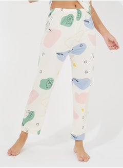 Styli AOP Print T-Shirt and Pyjama Set  - Image 5