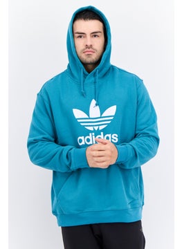 Men Sportswear Fit Long Sleeve Outdoor Sweatshirt, Teal Green