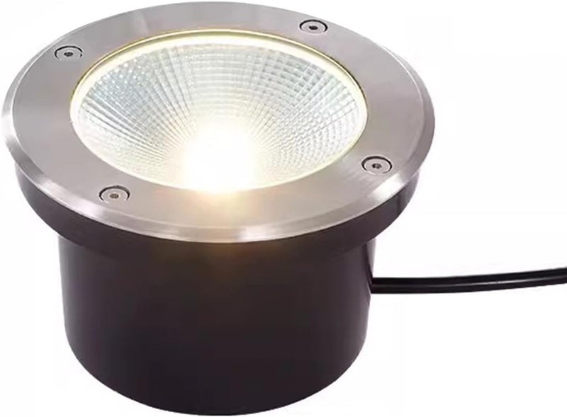 ضوء أرضي مدمج خارجي من نوع COB، دائري، مزود بمصابيح LED، مقاوم للماء (معيار IP66)، جهد كهربائي من 85 إلى 265 فولت، مناسب للحدائق والممرات والأرصفة والجسور والخطوات، لإضاءة المناظر الطبيعية (لون أزرق، قوة 5 واط). - Image 1