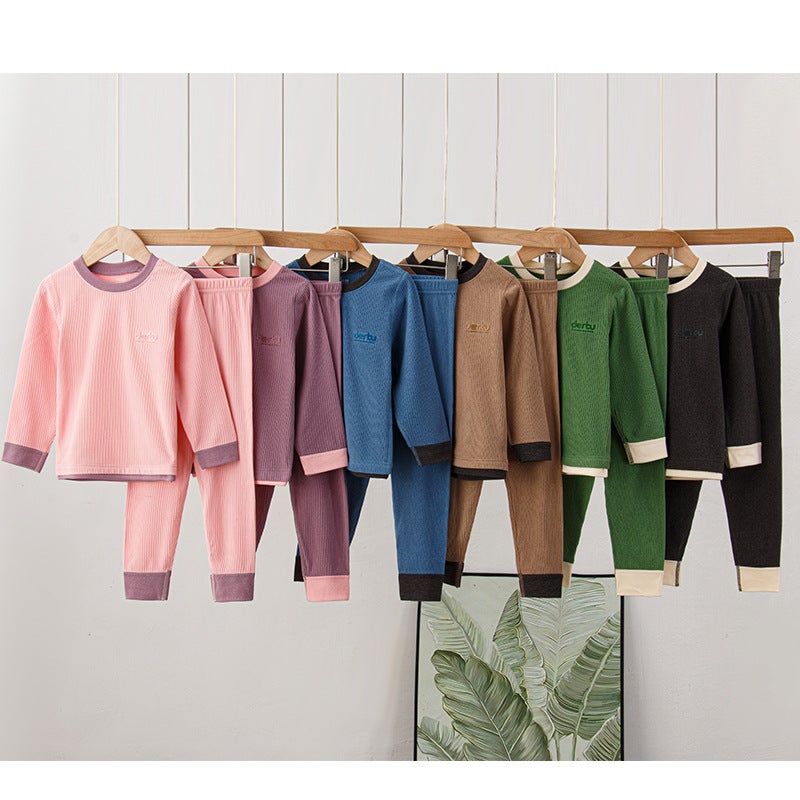 Children'S Thermal Underwear Suit Jacquard Warm Velvet Bottoming Shirt Men'S And Women'S Children'S Clothing Autumn Pants Pajamas Large Children'S Home Clothes - Image 5
