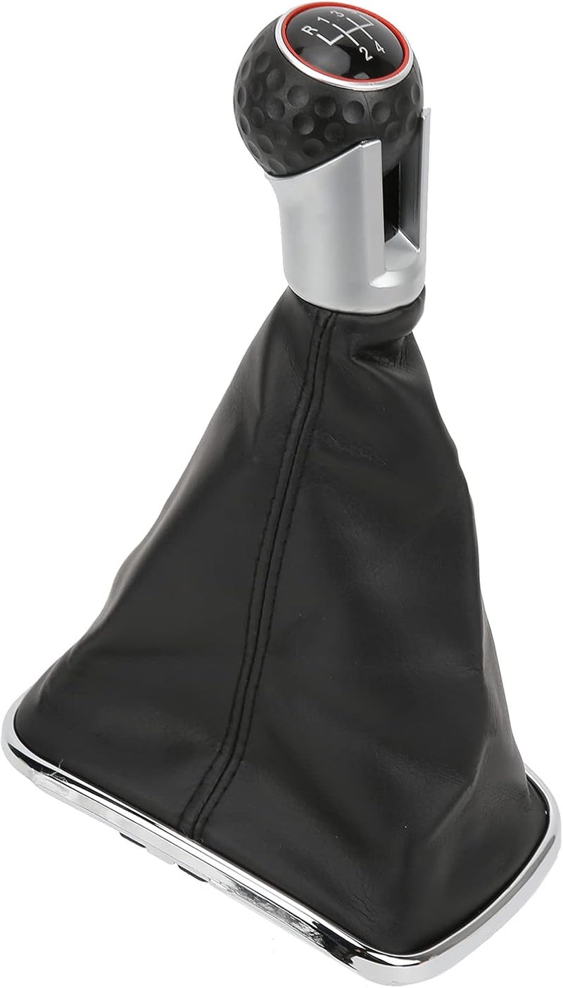Car Gear Shift Knob with Leather Cover, 5 Speed Shifter Lever for Mk4 1999-2004 - Comfortable Grip, Durable ABS Material, Easy Installation for Replacement - Image 1
